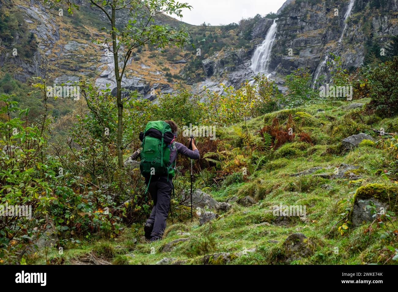 cascada de Nérech, valle de Valier -Riberot-, Parque Natural Regional de los Pirineos de Ariège, cordillera de los Pirineos, Francia. Stock Photo