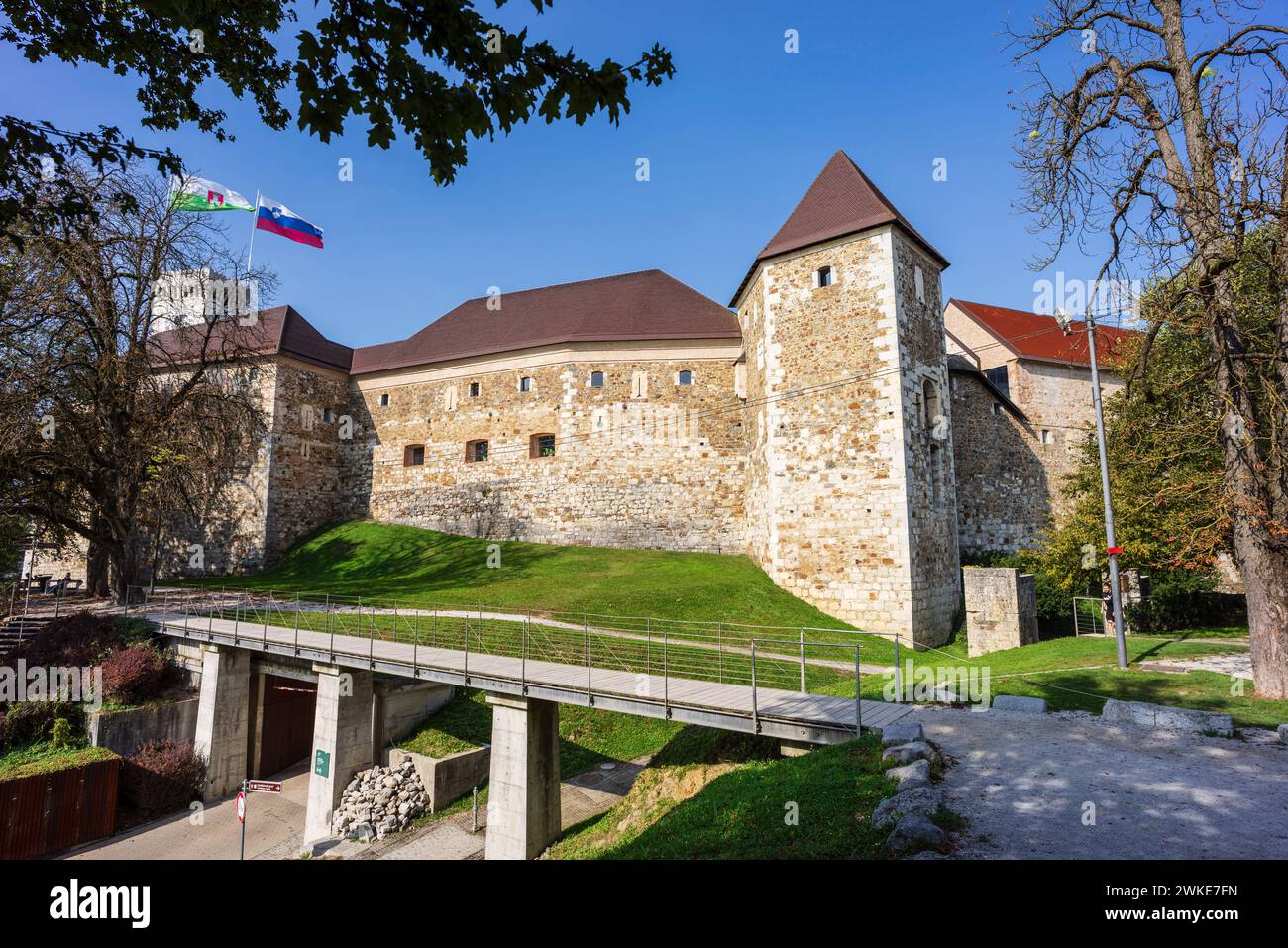 Ljubljana Castle and fortification, Ljubljana, Slovenia, Central Europe,. Stock Photo