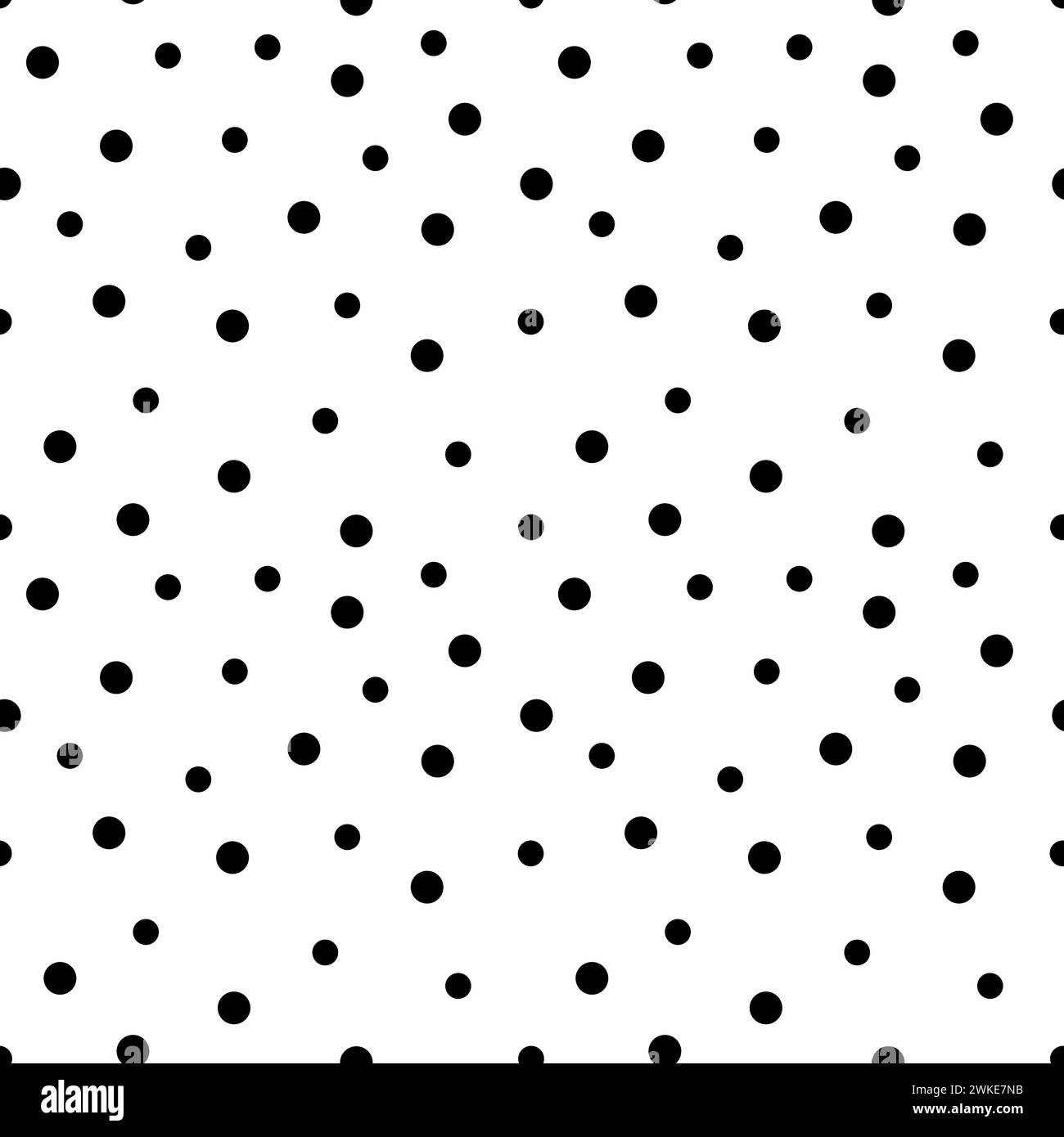 Polka dots black and white seamless pattern. Vector illustration Stock ...