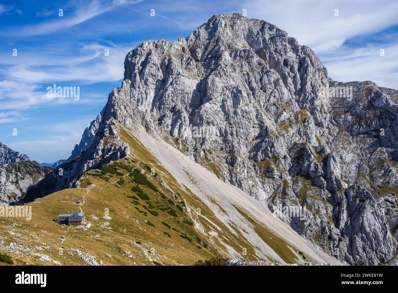Planjava mountain, 2396 meters, julian alps, Slovenia, Central Europe,. Stock Photo