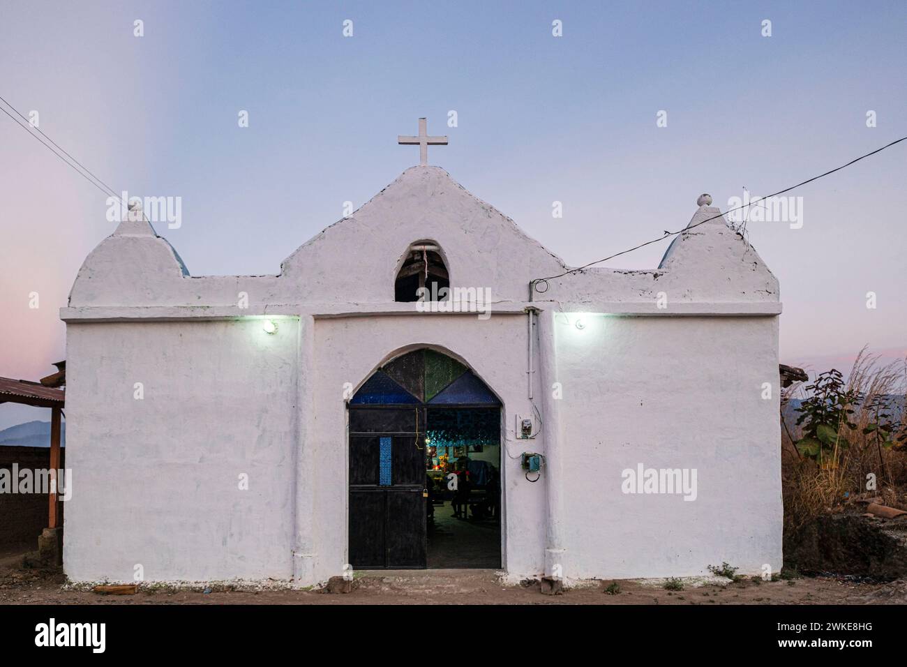 iglesia catolica, Sinchaj, San Bartolomé Jocotenango, municipio del departamento de Quiché, Guatemala, America Central. Stock Photo