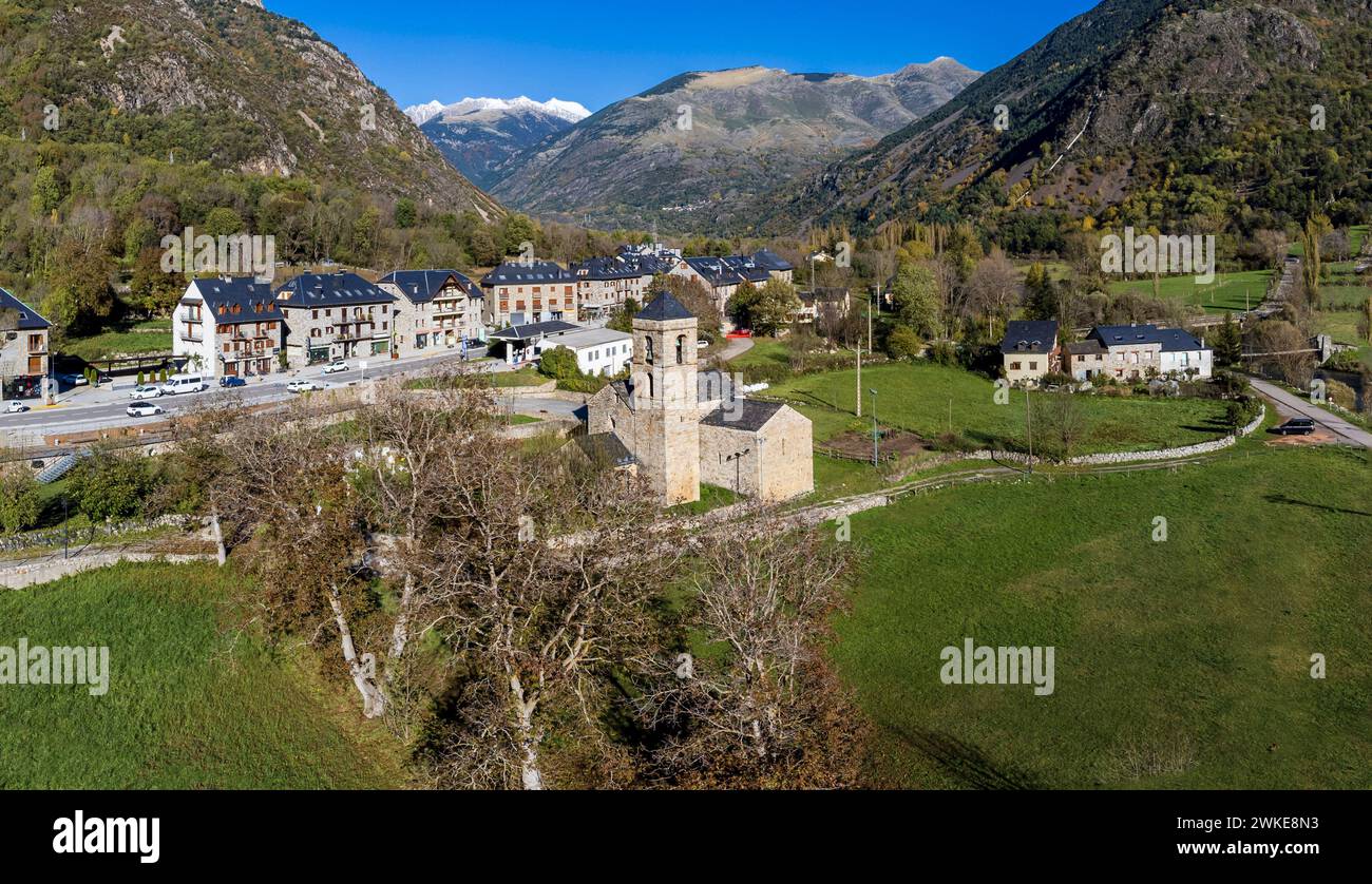 Sant Feliu de Barruera , Bohí Valley (La Vall de Boí) Catalan region of Alta Ribagorza, province of Lérida, Spain. Stock Photo
