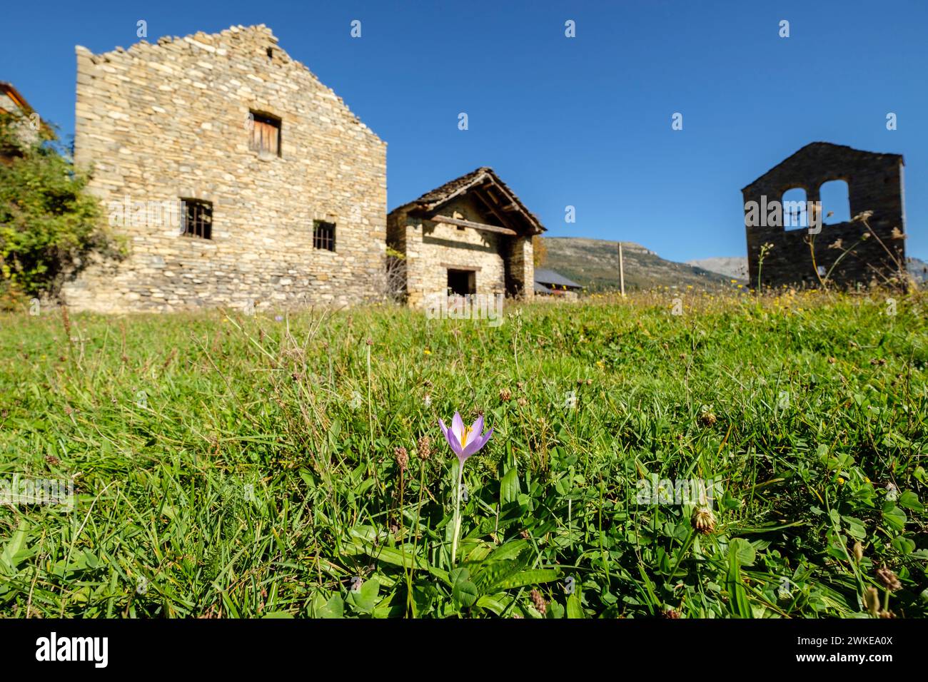 Buisán ,municipio de Fanlo,Huesca, Aragón, cordillera de los Pirineos, Spain. Stock Photo
