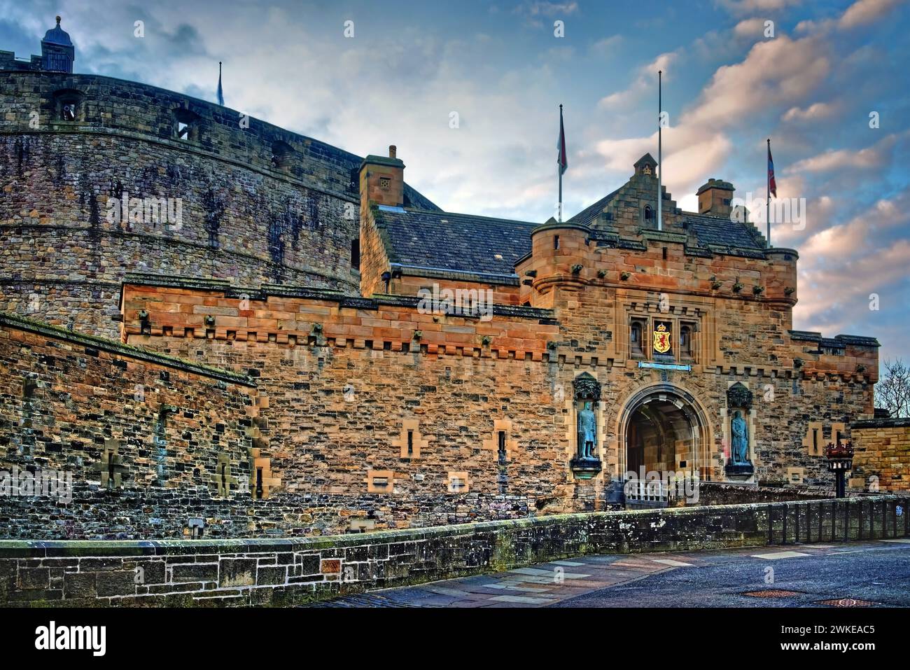 UK, Scotland, Edinburgh Castle Gatehouse Entrance Stock Photo