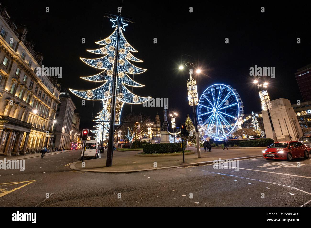 Mercado de Navidad de George Square, Glasgow,lowands, Reino Unido. Stock Photo