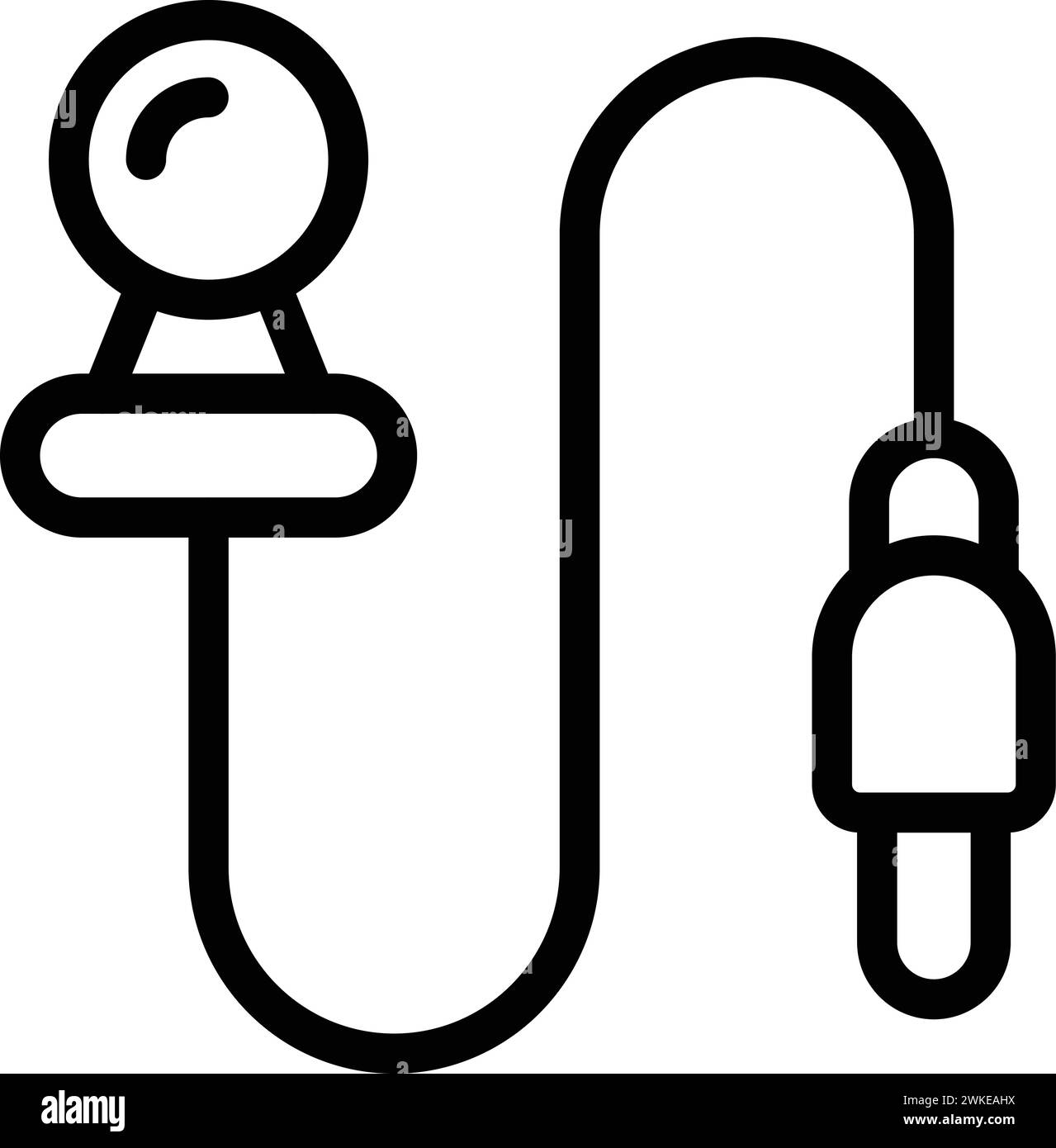 Body mic icon outline vector. Clip on microphone. Broadcasting connection tiny tool Stock Vector