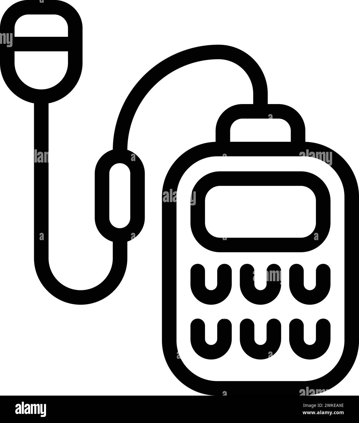 Small digital lapel mic icon outline vector. Lavalier broadcast