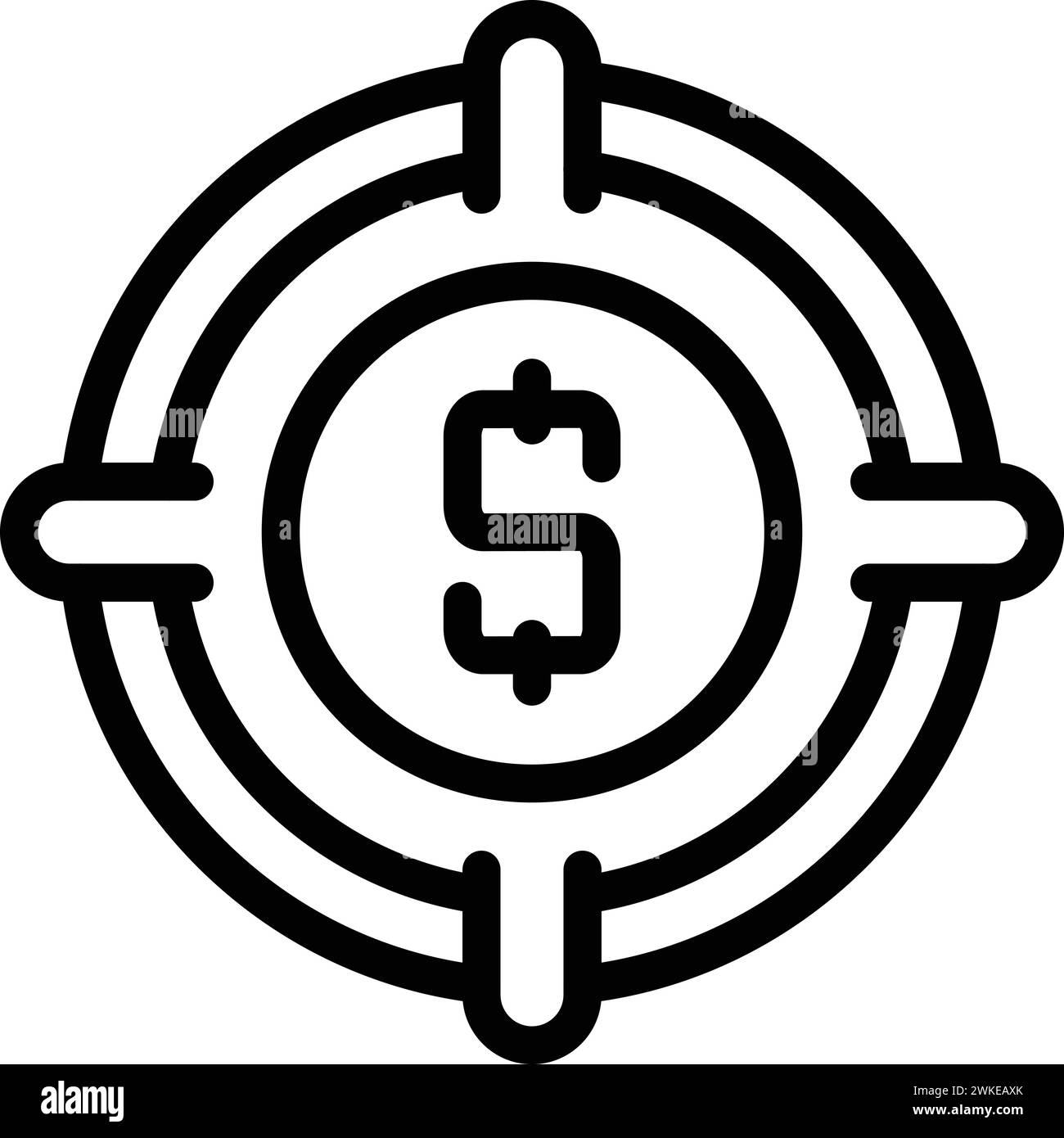 Capital gain achievement icon outline vector. Financial target. Finance success strategy Stock Vector