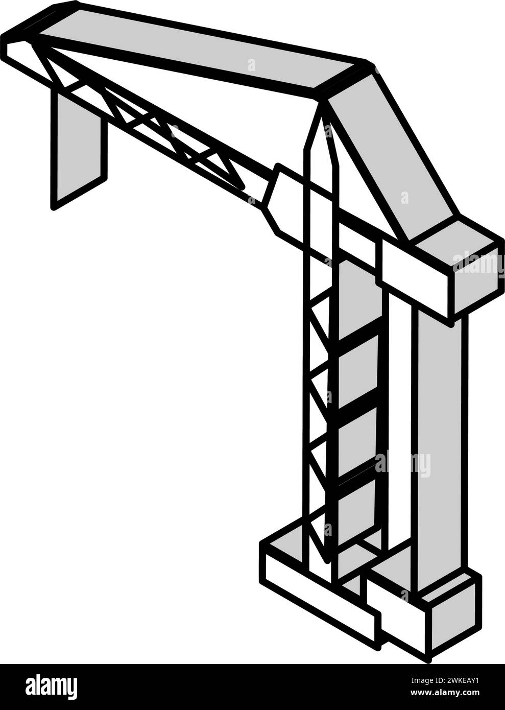 crane construction car vehicle isometric icon vector illustration Stock ...