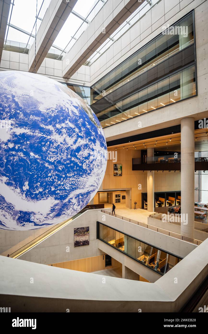 The atrium of UCL East Marshgate, London Stock Photo