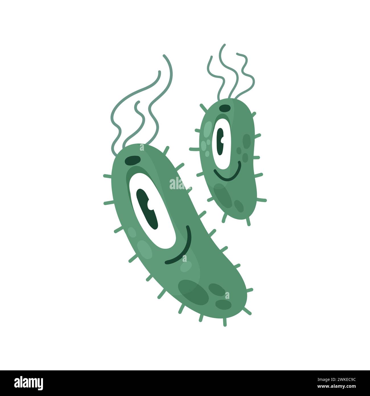 Cartoon comic germ disease microorganism, kawaii microbe pathogen ...