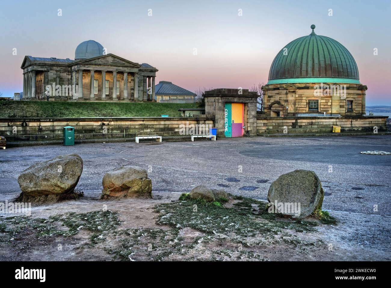 UK, Scotland, Edinburgh, Calton Hill, City Observatory Stock Photo