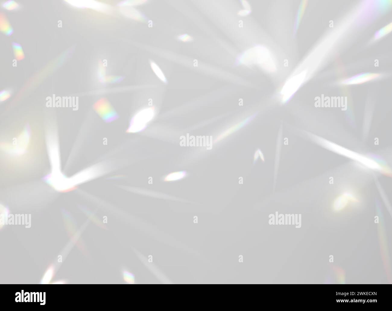 Prism light overlay, crystal diamond shine of rainbow light with flares