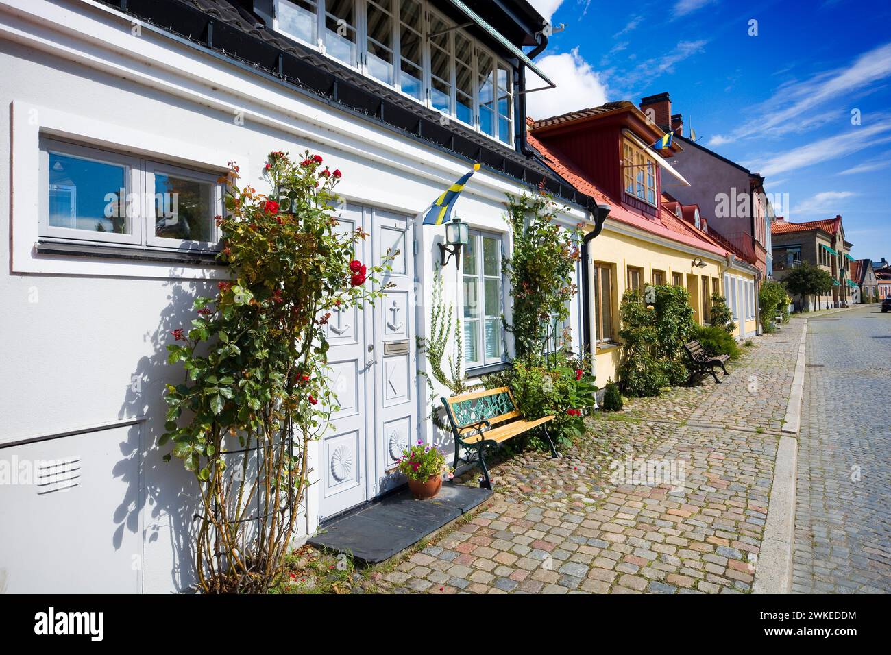 Colorful houses in Ystad, Sweden Stock Photo Alamy