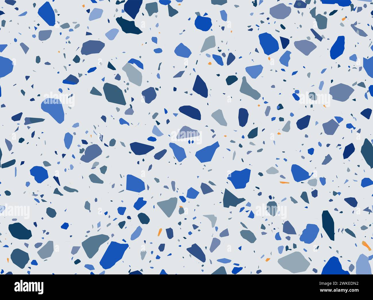 Terrazzo yellow, gray and blue ceramic tile marble pattern of terrazo mosaic, vector background. Terazzo stone floor texture of color ceramic pieces and broken marble stones for interior tile pattern Stock Vector