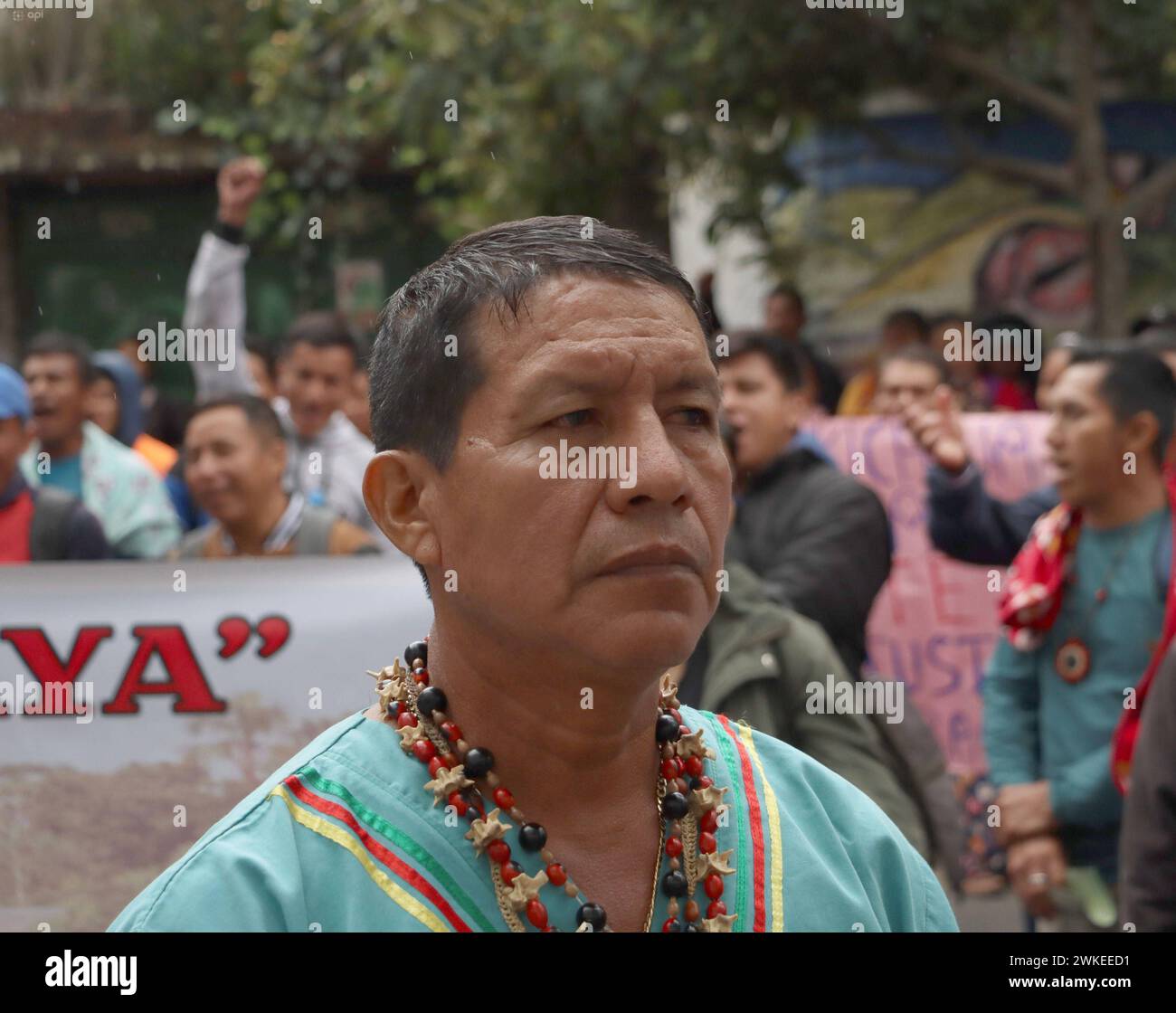 COMUNEROS-KICHWAS-CORTE-CONSTITUCIINAL Quito, martes 20 de febrero del 2024 Comuneros y comuneras Kichwas de la Amazonia, acudieron a un planton en la Corte Constitucional, para solicitar se de respuesta al caso del derrame de 15800 de hidrocarburos derramados el 7 de abril del 2020, que afectan a sus comunidades. Rafael Yumbo Fotos:Rolando Enriquez/API Quito Pichincha Ecuador EVN-COMUNEROS-KICHWAS-CORTE-CONSTITUCIINAL-a79634c332bfff028509f6f677a038e2 *** KICHWAS COMMUNALS IN THE CONSTITUTIONAL COURT Quito, Tuesday, February 20, 2024 Kichwa community members from the Amazon, went to a sit-in a Stock Photo