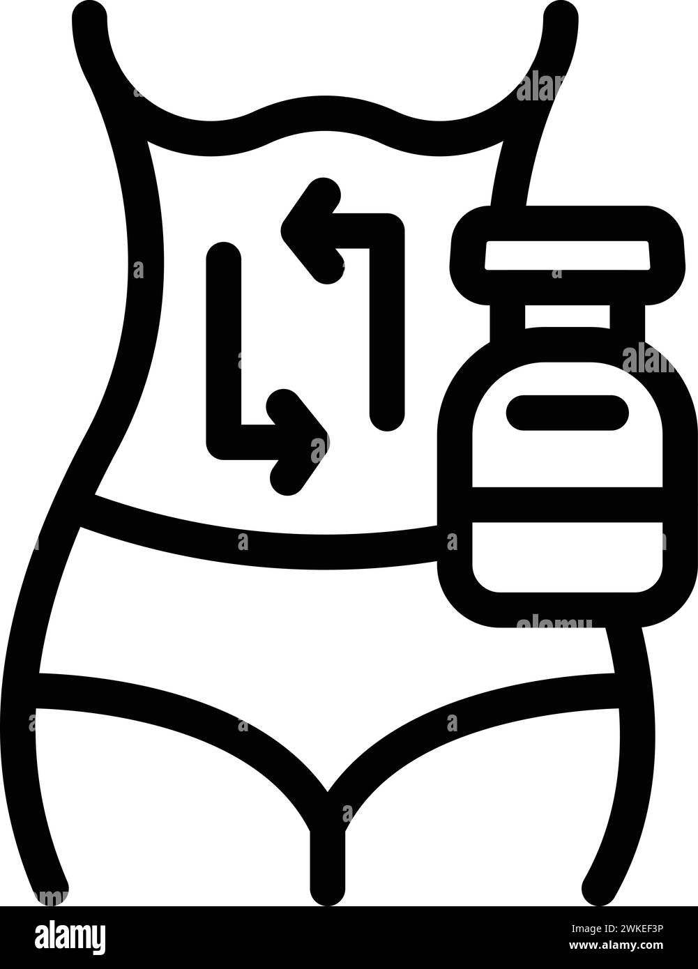 Abdominal probiotic product icon outline vector. Balanced diet plan