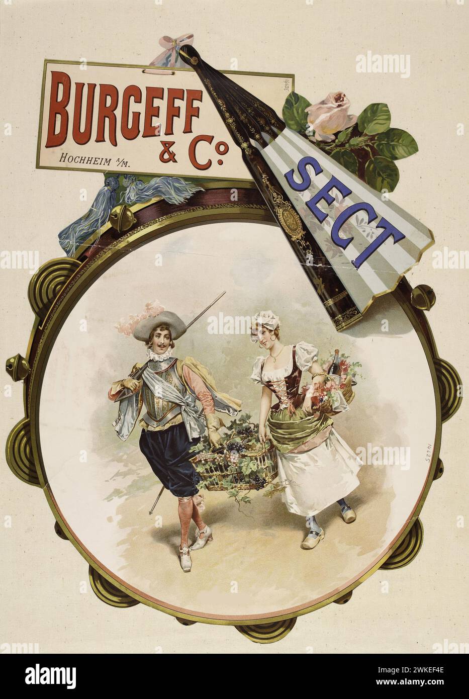 Burgeff & Co. Sparkling wine, Hochheim am Main. Museum: PRIVATE COLLECTION. Author: ANONYMOUS. Stock Photo