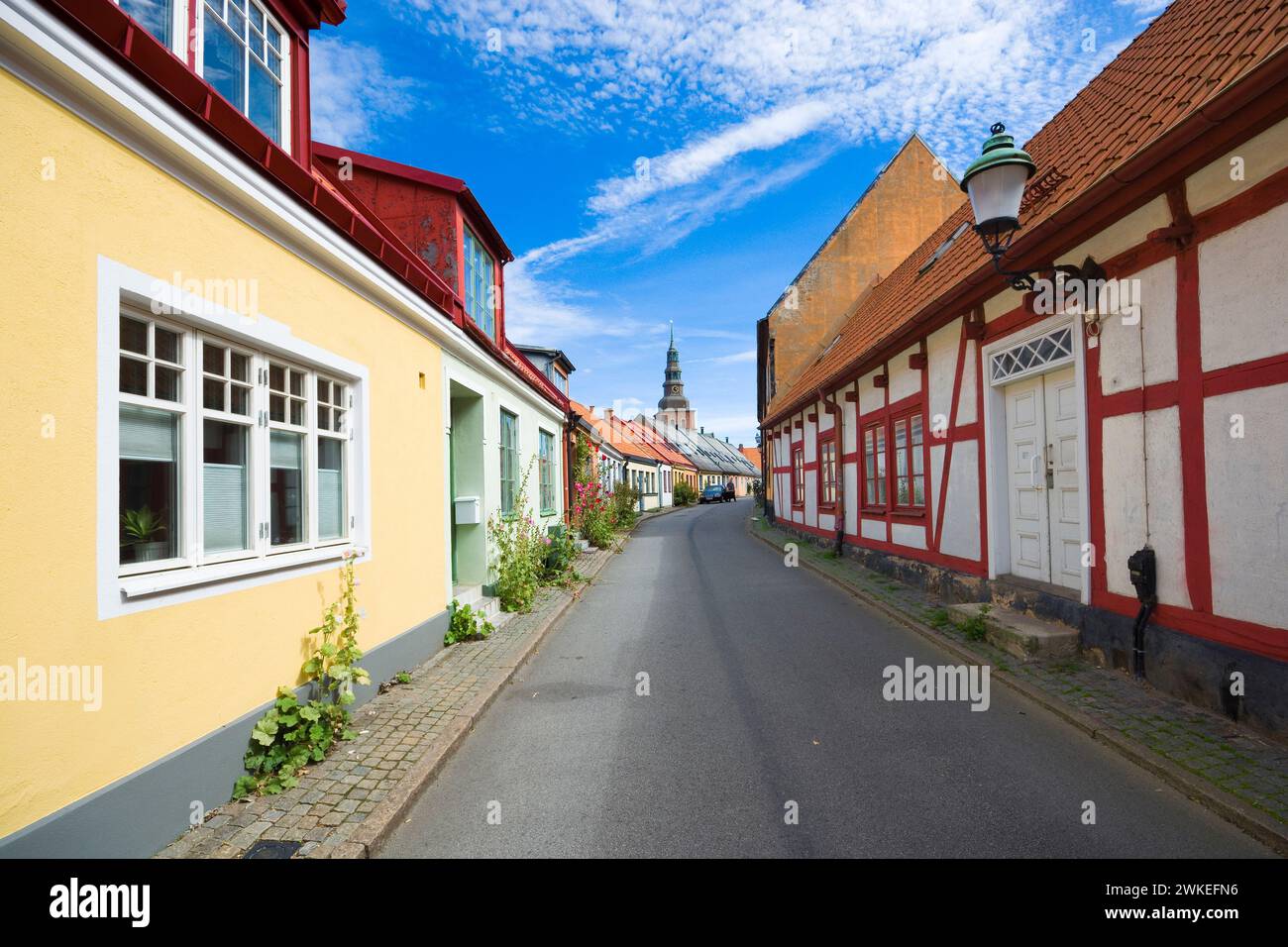 Colorful houses in Ystad, Sweden Stock Photo Alamy