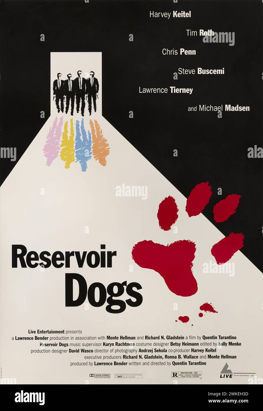 Movie poster 'Reservoir Dogs' by Quentin Tarantino. Museum: PRIVATE COLLECTION. Author: John Sabel. Stock Photo