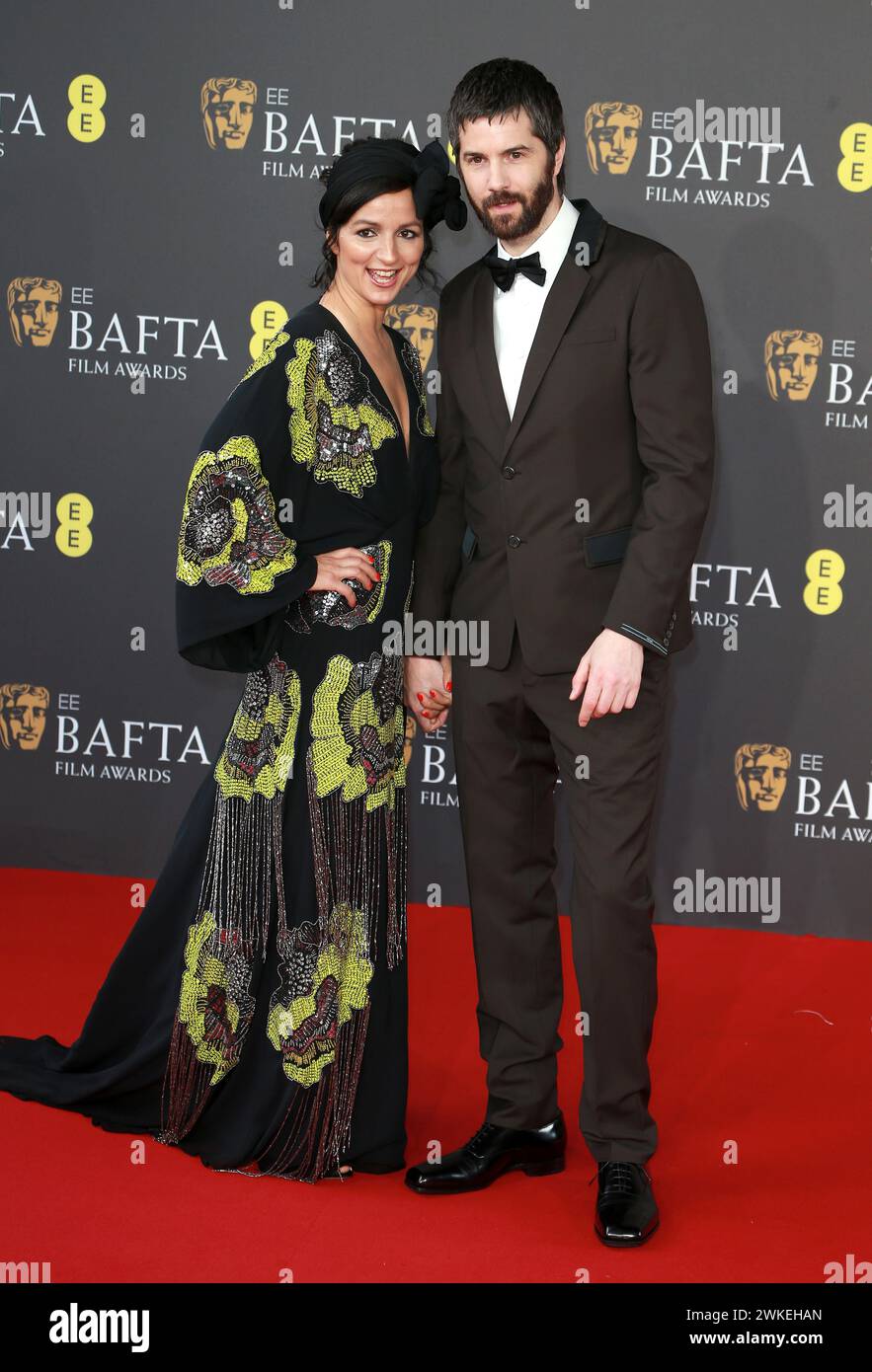 Dina Mousawi and Jim Sturgess attend the 2024 EE BAFTA Film Awards at ...