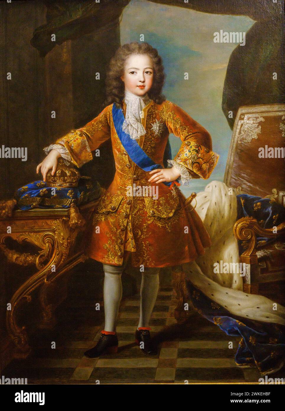 Louis XV of France, 1715, Pierre Gobert and studio, Nins, portraits of children s. XVI-XIX, Sa Bassa Blanca Museum (msbb). Yannick Vu and Ben Jakober , Alcudia, Majorca, Spain. Stock Photo