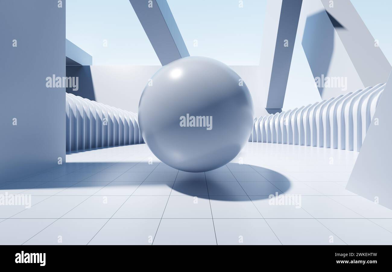 Abstract futuristic architecture, 3d rendering. 3d illustration Stock ...