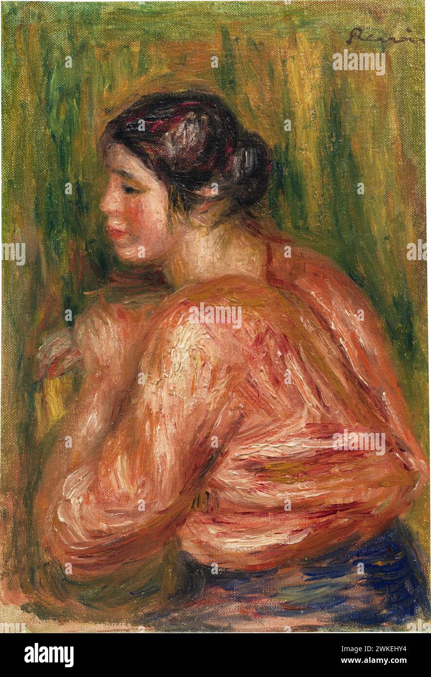 Jeune femme brune assise. Museum: Privatsammlung. Author: Pierre-Auguste Renoir. Stock Photo