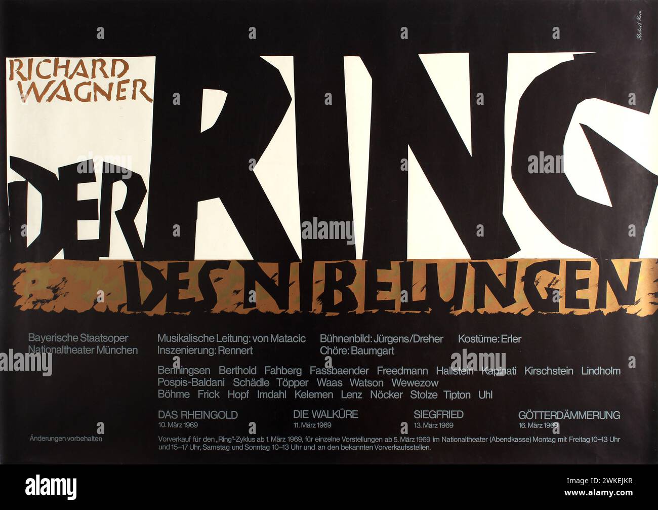 Poster for the opera The Ring of the Nibelung by Richard Wagner. Museum: PRIVATE COLLECTION. Author: Herbert Kern. Stock Photo