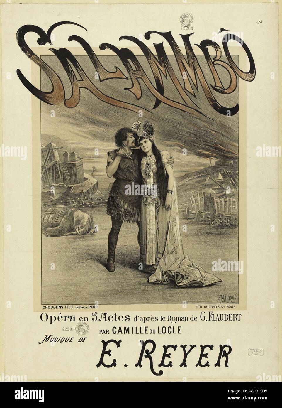 Poster for the Opera 'Salammbô' by Ernest Reyer. Museum: PRIVATE COLLECTION. Author: PAUL MAUROU. Stock Photo