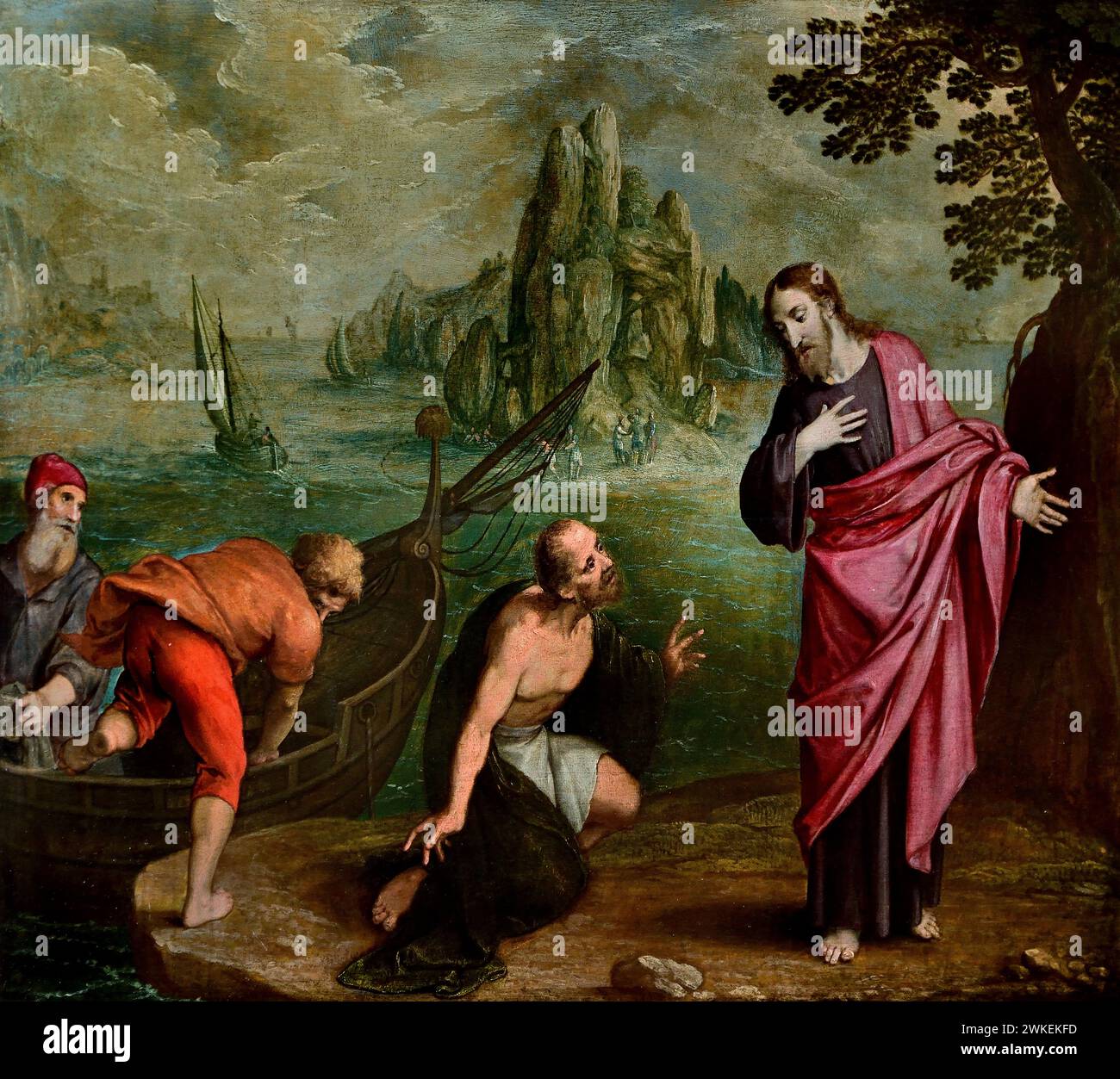 Disciples Catching Fish Calling for the first DisciplesMiraculous catch of fish 1575 an unknow ...