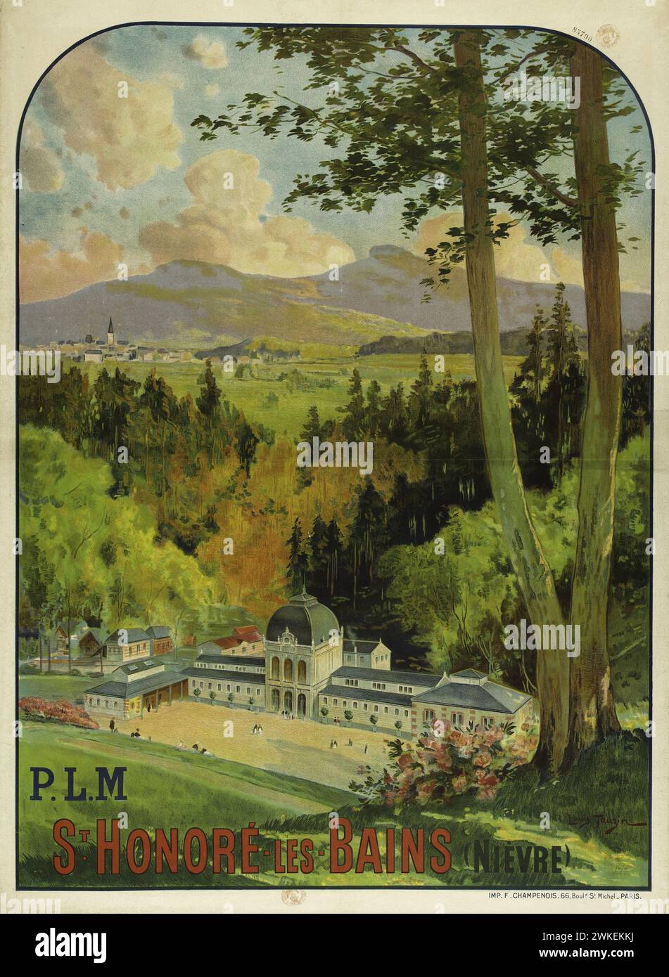 P.L.M. St Honoré-les-Bains (Nièvre). Museum: PRIVATE COLLECTION. Author: LOUIS TAUZIN. Stock Photo
