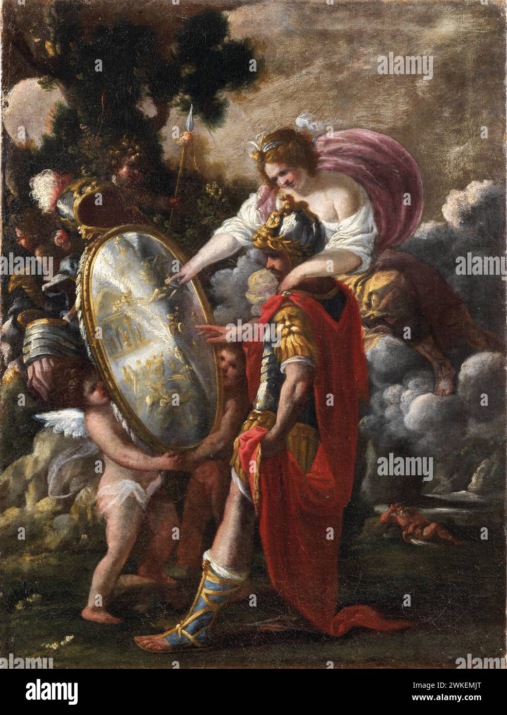 Thetis überreicht dem Achilles den Schild. Museum: Privatsammlung. Author: Giuseppe Passeri. Stock Photo