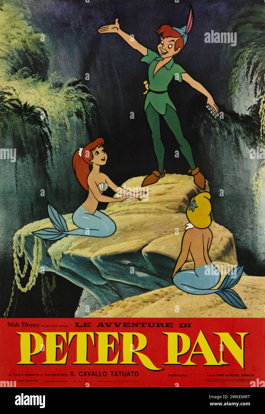 Movie poster "Peter Pan". Museum: © The Walt Disney Company. Author: WALT DISNEY PRODUCTIONS. Stock Photo