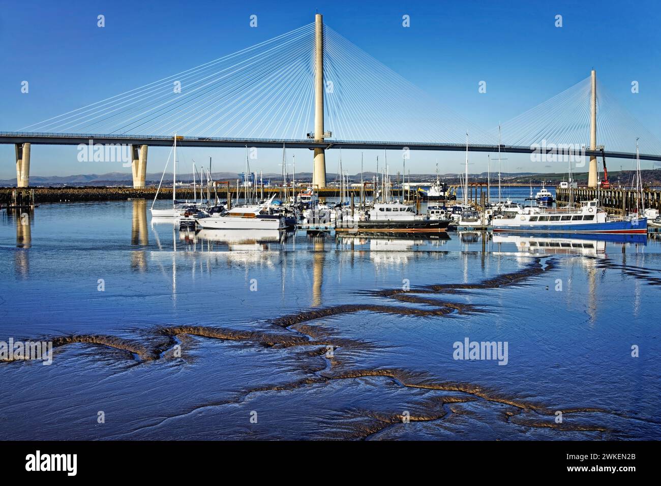 UK, Scotland, South Queensferry, Port Edgar Marina and Queensferry