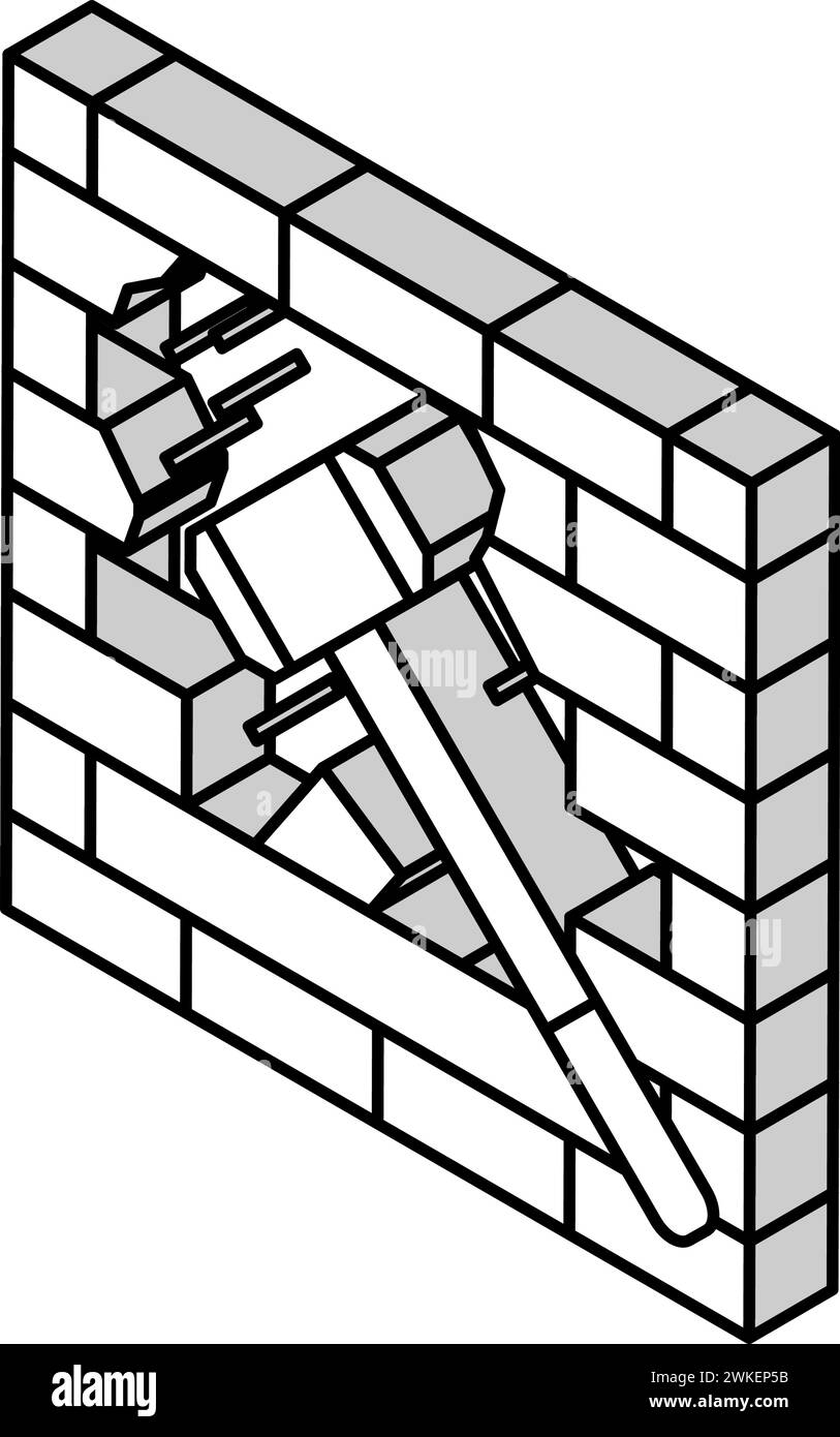 dismantling wall isometric icon vector illustration Stock Vector Image