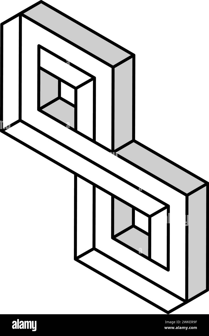 Impossible triangle optical illusion 3d Black and White Stock Photos ...