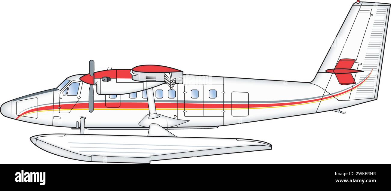 Kanadisches zweimotoriges Wasserflugzeug Stock Vector