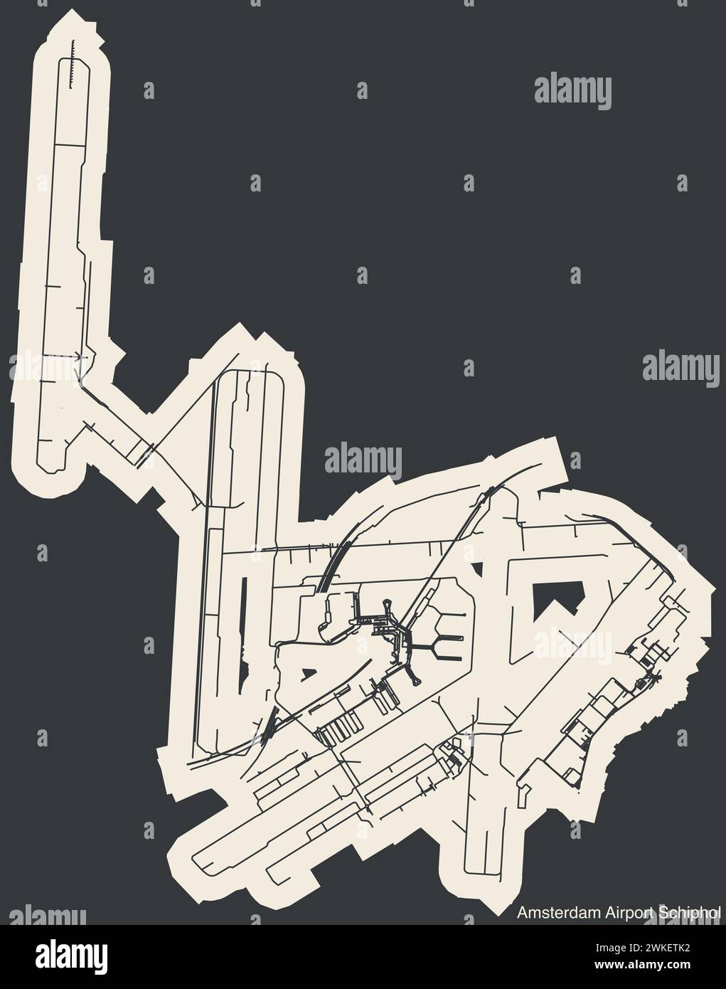 Terminals layout plan of the AMSTERDAM AIRPORT SCHIPHOL (AMS