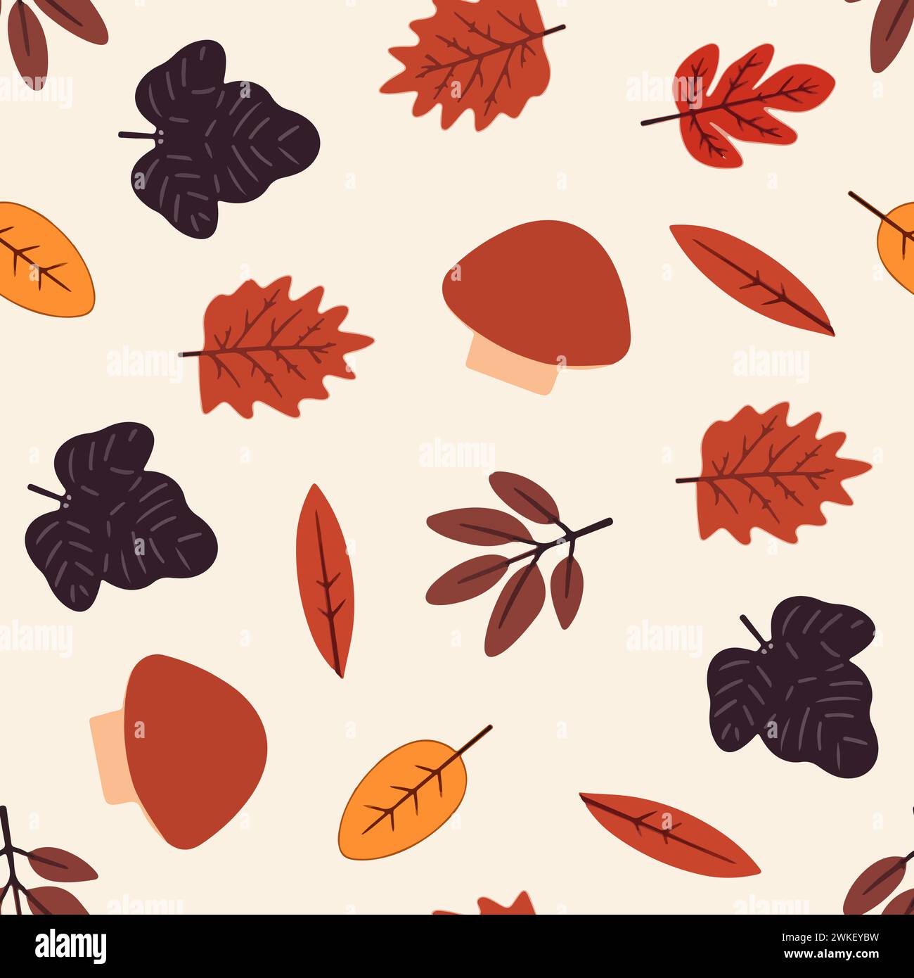 Vector isolated illustration of a pattern with autumn leaves Stock ...