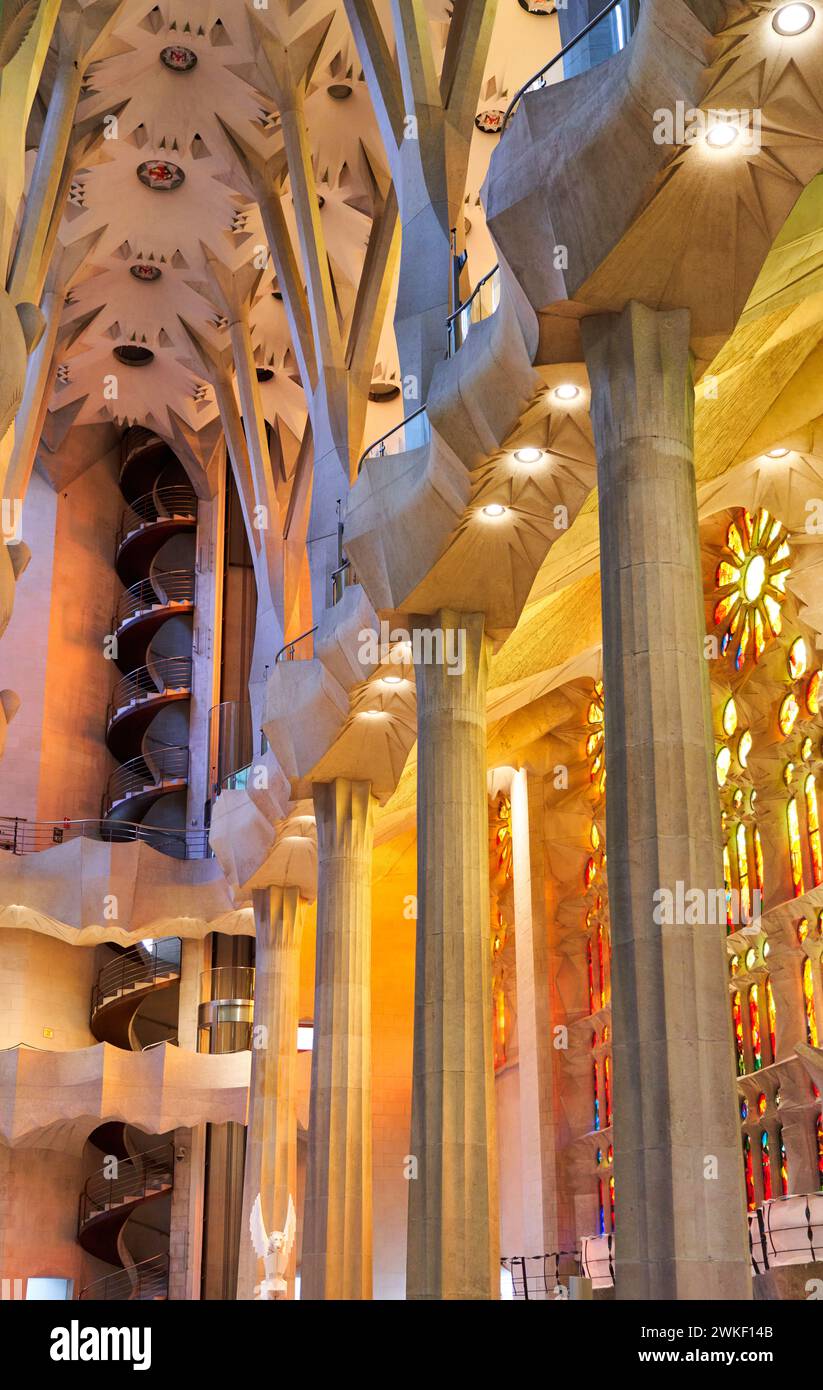 La Sagrada Familia Basilica. Barcelona. Spain.The Basilica and Expiatory Church of the Holy Family is a large Roman Catholic church in Barcelona, desi Stock Photo