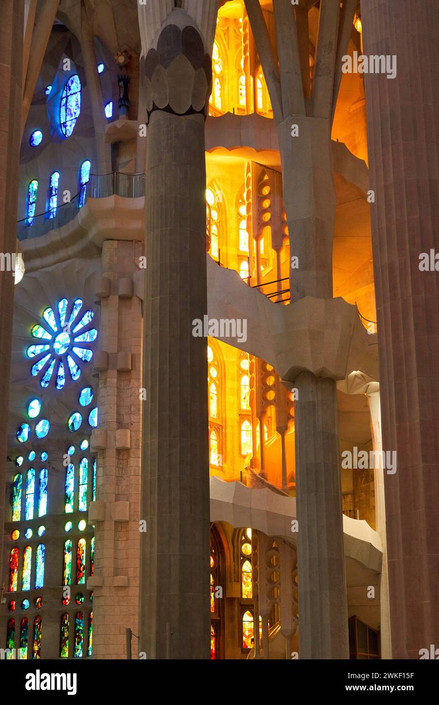 La Sagrada Familia Basilica. Barcelona. Spain.The Basilica and Expiatory Church of the Holy Family is a large Roman Catholic church in Barcelona, desi Stock Photo