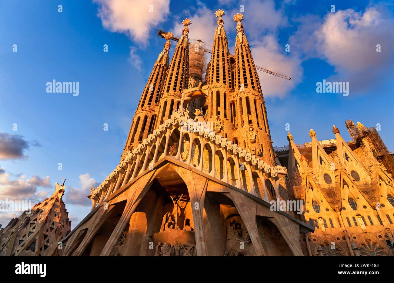 Fachada de La Pasión, La Sagrada Familia Basilica. Barcelona. Spain.The ...