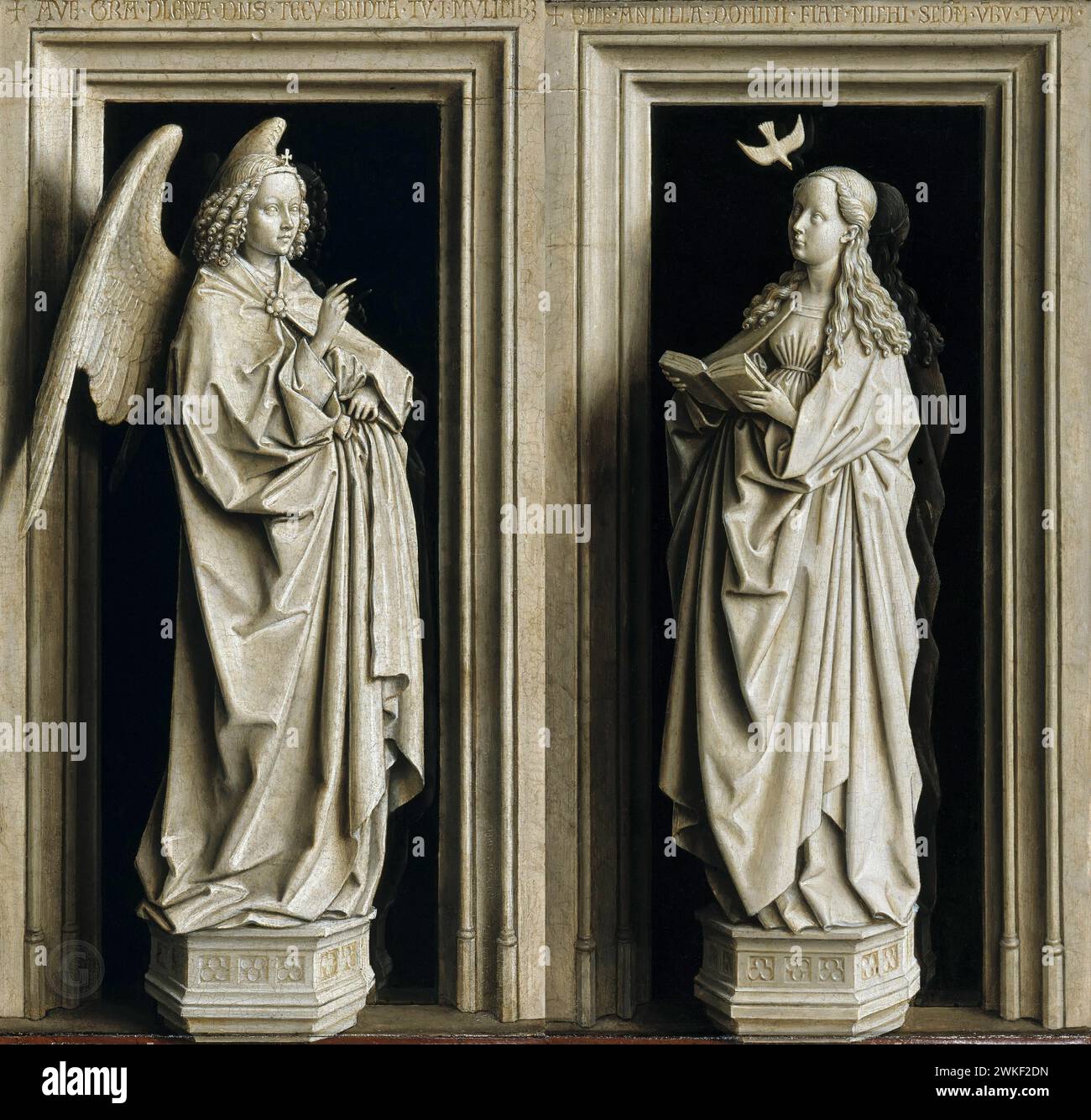 Jan van Eyck – Annunciation  c.1436. 39х24 Stock Photo