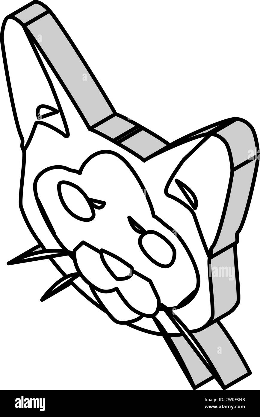 siamese cat cute pet isometric icon vector illustration Stock Vector