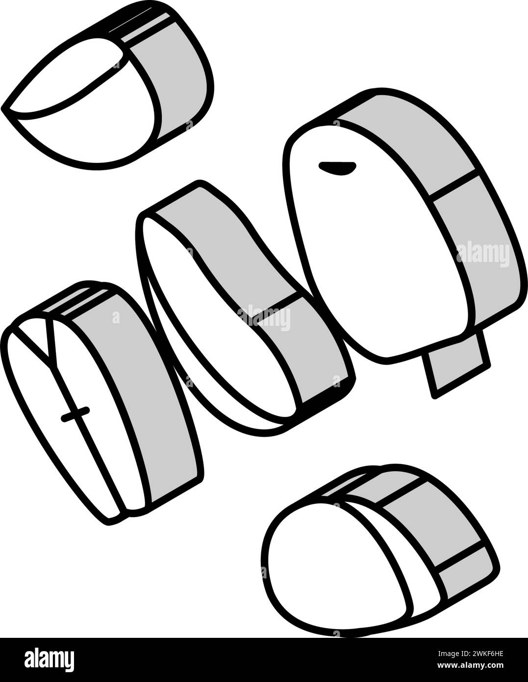 slice apple cut green isometric icon vector illustration Stock Vector ...