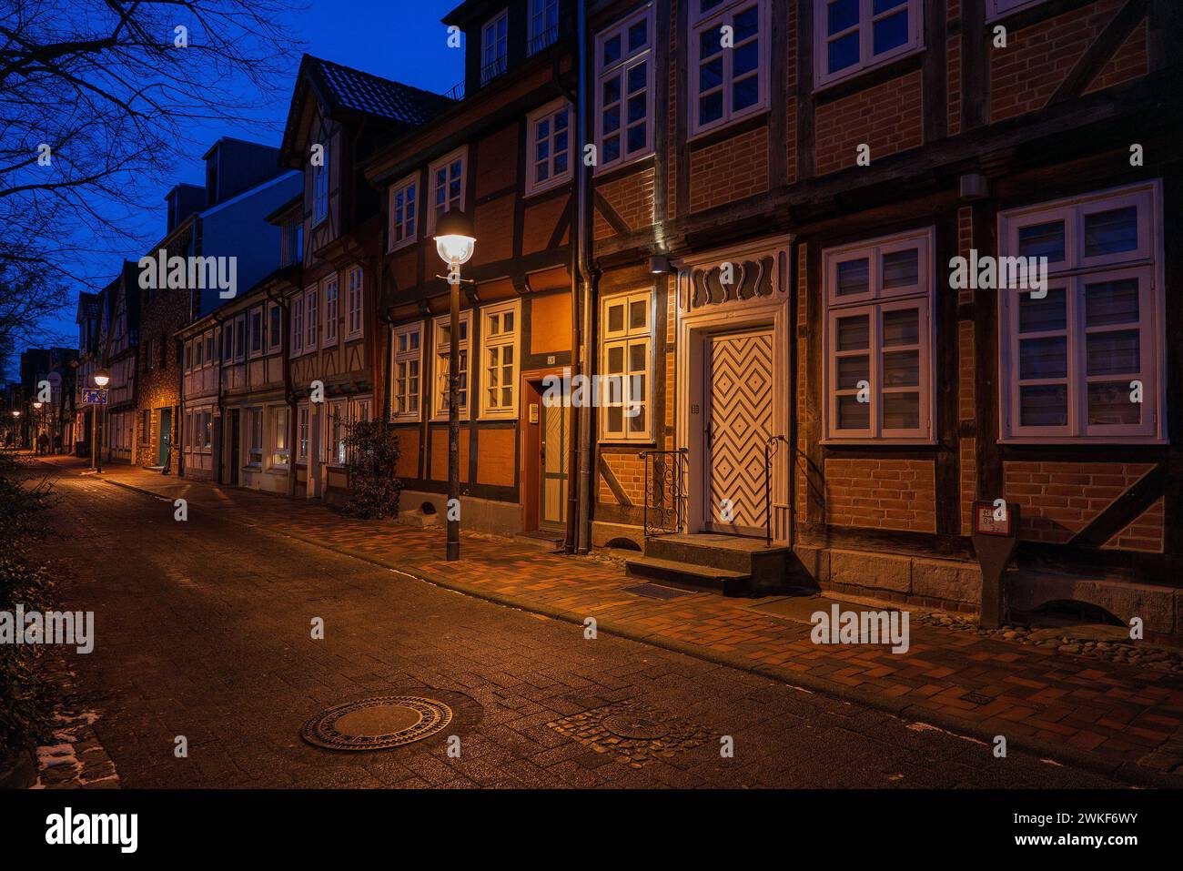 Half-timbered houses in the old town of Celle in Germany. Stock Photo