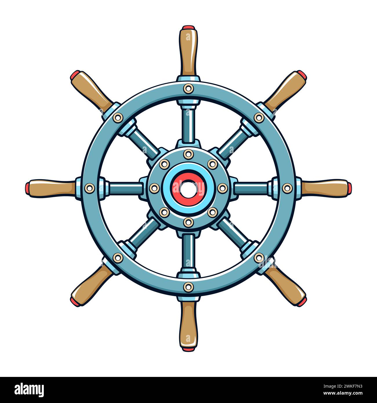 drawing-of-a-steering-wheel-on-a-white-background-stock-vector-image