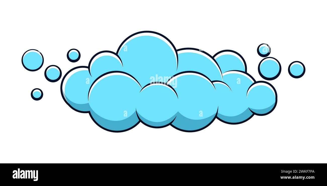 Floating Blue Cloud With Bubbles Stock Vector Image & Art - Alamy