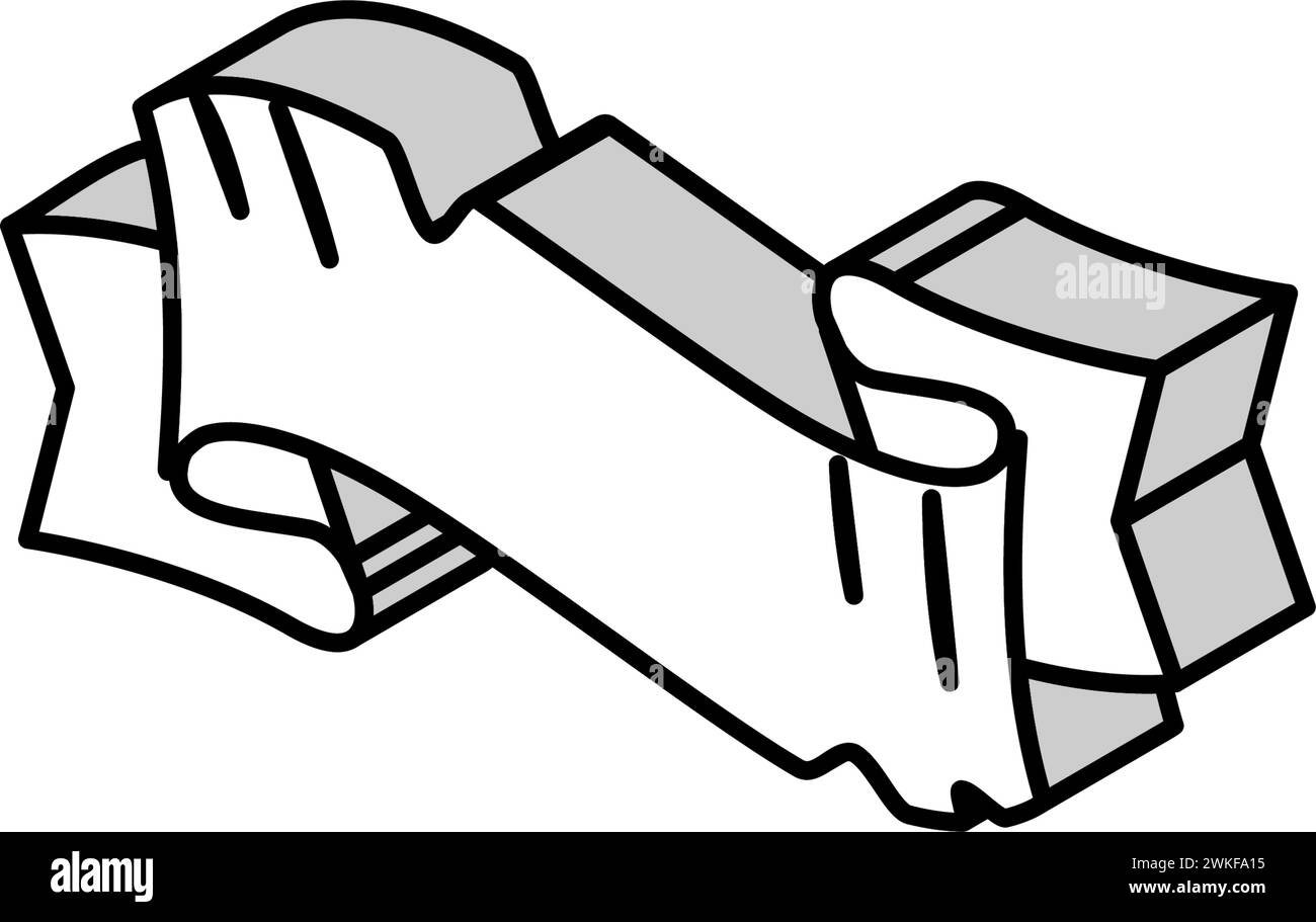 old ribbon banner design isometric icon vector illustration Stock ...